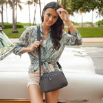 Travelon Metro Anti-Theft Dome Crossbody Bag Gray Heather 43592 - 8