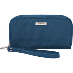 Travelon RFID Blocking Double Zip Clutch Wallet Ocean 43399