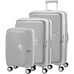 American Tourister Curio Book Opening Hardside Suitcase Set of 3 Cool Grey 53568, 53569, 53570 with FREE Digital Luggage Scale 12775