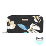 Travelon RFID Blocking Single Zip Wallet Midnight Floral 43398