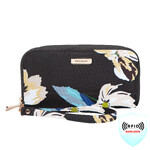 Travelon RFID Blocking Double Zip Clutch Wallet Midnight Floral 43399