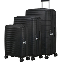 American Tourister Fastforward Hardside Suitcase Set of 3 Flash Black 55259, 55260, 55261 with FREE Digital Luggage Scale 12775