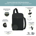 Travelon Metro Anti-Theft Stadium Mini Crossbody Bag Black 43417 - 7