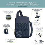 Travelon Metro Anti-Theft Stadium Mini Crossbody Bag Navy Heather 43417 - 6