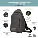 Travelon Urban Anti-Theft Tablet Sling Bag Slate 43499 - 8