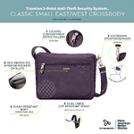 Travelon Classic Anti-Theft Small East/West Crossbody Bag Purple 43115 - 6