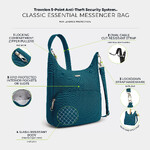Travelon Classic Anti-Theft Essential Messenger Bag Teal 42457 - ORDER NOW FOR DELIVERY IN LATE FEBRUARY 2026 - 8
