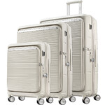 Samsonite Paralux Hardside Suitcase Set of 3 Stone Grey 56523, 56526, 57872 with FREE Digital Luggage Scale 12775