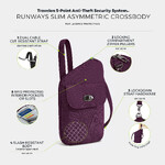 Travelon Runways Anti-Theft Slim Asymmetric Crossbody Plum 43712 - ORDER NOW FOR DELIVERY IN MAY 2026 - 7