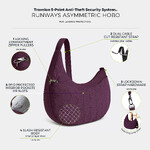 Travelon Runways Anti-Theft Asymmetric Hobo Bag Plum 43716 - ORDER NOW FOR DELIVERY IN MAY 2026 - 8