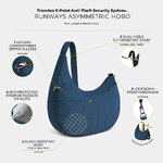 Travelon Runways Anti-Theft Asymmetric Hobo Bag Ocean 43716 - ORDER NOW FOR DELIVERY IN MAY 2026 - 8