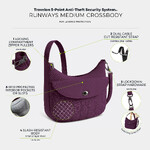 Travelon Runways Anti-Theft Medium Crossbody Bag Plum 43715 - ORDER NOW FOR DELIVERY IN MAY 2026 - 8