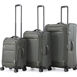 Qantas Melbourne Softside Suitcase Set of 3 Olive QF24S, QF24M, QF24L with FREE Digital Luggage Scale 12775