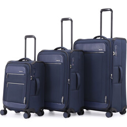 Qantas Melbourne Softside Suitcase Set of 3 Navy QF24S, QF24M, QF24L with FREE Digital Luggage Scale 12775