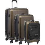 Numinous Smart Hardside Suitcase Set of 3 Dark Golden Brush N2000, N2400, N2800 with FREE Digital Luggage Scale 12775