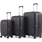 Qantas Mascot Hardside Suitcase Set of 3 Black QF32S, QF32M, QF32L with Free Digital Luggage Scale 12775