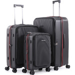 Qantas Mascot Hardside Suitcase Set of 3 Black QF32S, QF32M, QF32L with Free Digital Luggage Scale 12775 - 3