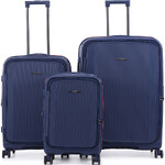 Qantas Mascot Hardside Suitcase Set of 3 Blue QF32S, QF32M, QF32L with Free Digital Luggage Scale 12775 - 1