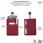 Travelon RFID Blocking Pull-Up Passport Holder Cranberry 43702 - ORDER NOW FOR DELIVERY IN OCTOBER 2026 - 8