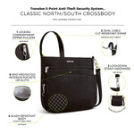 Travelon Classic Anti-Theft North/South Crossbody Bag Black 43310 - 6