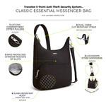 Travelon Classic Anti-Theft Essential Messenger Bag Black 42457 - 7
