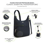 Travelon Classic Anti-Theft Essential Messenger Bag Midnight 42457 - 8