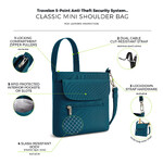 Travelon Classic Anti-Theft Mini Shoulder Bag Teal 42459 - 8