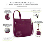 Travelon Classic Anti-Theft North/South Crossbody Bag Burgundy 43310 - 8