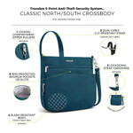 Travelon Classic Anti-Theft North/South Crossbody Bag Teal 43310 - 8