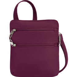 Travelon Classic Anti-Theft Slim Double Zip Crossbody Bag Burgundy 43116
