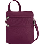 Travelon Classic Anti-Theft Slim Double Zip Crossbody Bag Burgundy 43116