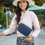 Travelon Metro Anti-Theft Convertible Crossbody Waist Bag Navy Heather 43416 - 4