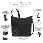 Travelon Metro Anti-Theft Crossbody Bag Black 43414 - 8