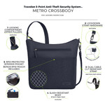 Travelon Metro Anti-Theft Crossbody Bag Navy Heather 43414 - 6