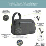 Travelon Metro Anti-Theft Dome Crossbody Bag Gray Heather 43592 - 6