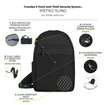 Travelon Metro Anti-Theft Tablet Sling Bag Black 43413 - 8