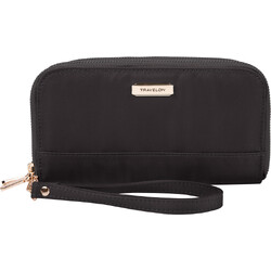 Travelon RFID Blocking Double Zip Clutch Wallet Black 43399