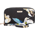 Travelon RFID Blocking Double Zip Clutch Wallet Midnight Floral 43399