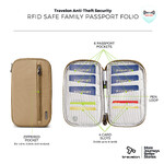 Travelon RFID Blocking Family Passport Wallet Latte 43705 - 8