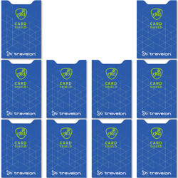 Travelon RFID Blocking Set of 10 Card Sleeves Cobalt 13701