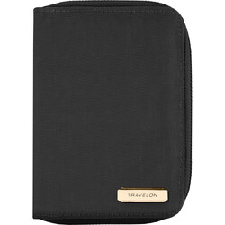Travelon RFID Blocking Zip Passport Wallet Black 43401