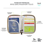 Travelon RFID Blocking Zip Passport Wallet Latte 43401 - 6