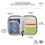Travelon RFID Blocking Zip Passport Wallet Moss 43401 - 6