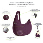 Travelon Runways Anti-Theft Asymmetric Hobo Bag Plum 43716 - 8