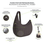Travelon Runways Anti-Theft Asymmetric Hobo Bag Smoke 43716 - 8