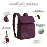 Travelon Runways Anti-Theft Compact Backpack Plum 43717 - 8