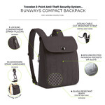 Travelon Runways Anti-Theft Compact Backpack Smoke 43717 - 8