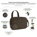 Travelon Runways Anti-Theft Double Compartment Crossbody Bag Smoke 43714 - 8