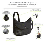 Travelon Runways Anti-Theft Medium Crossbody Bag Black 43715 - 8
