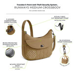 Travelon Runways Anti-Theft Medium Crossbody Bag Latte 43715 - 8
